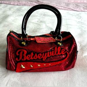 Red glittery Betseyville by Betsey Johnson shoulder bag